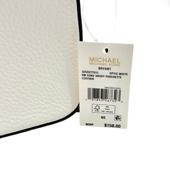 MICHAEL Michael Kors Bryant Small Convertible Crossbody Pouchette in Optic White - Picture 8 of 10